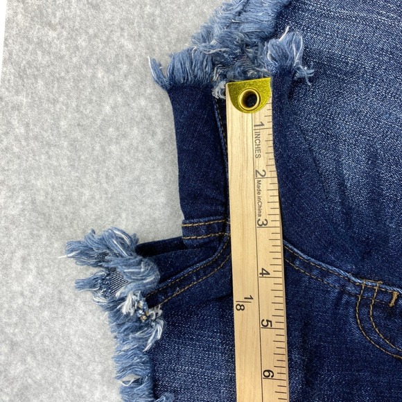 Just USA Denim Shorts Womens 25 Dark Blue Excellent Raw Frayed Hem AB705 - Picture 9 of 9